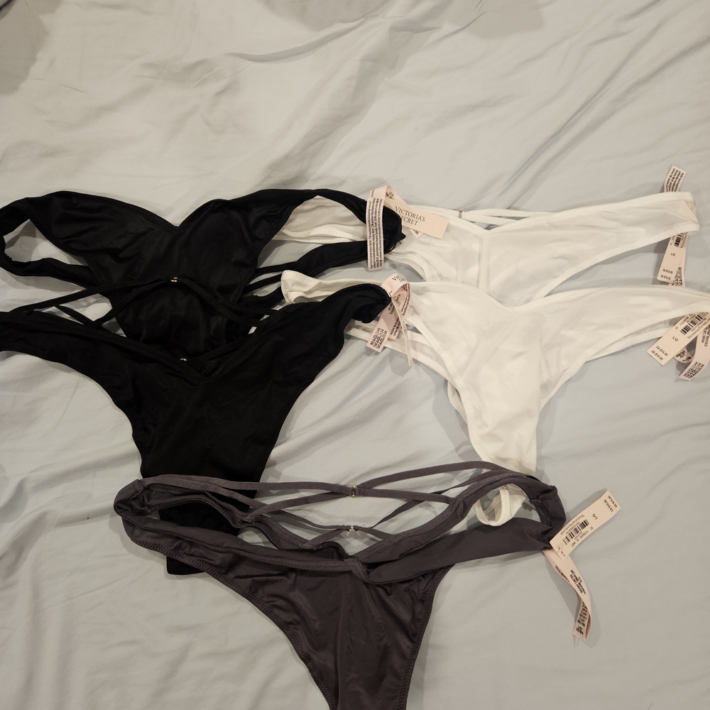Victoria's Secret Black, White, and Gray Panties Set